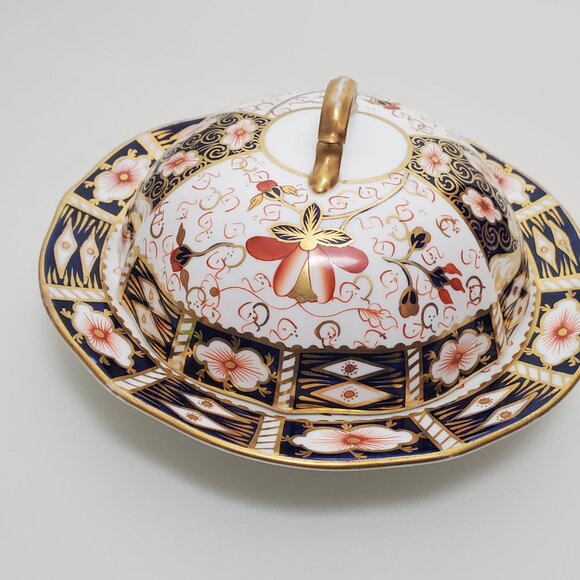 Antique Royal Crown Derby Imari Muffin Dish with Lid 1906 - Picture 8 of 15